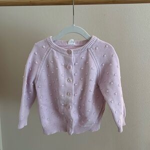 Pink Knit Bubble Cardigan Sweater